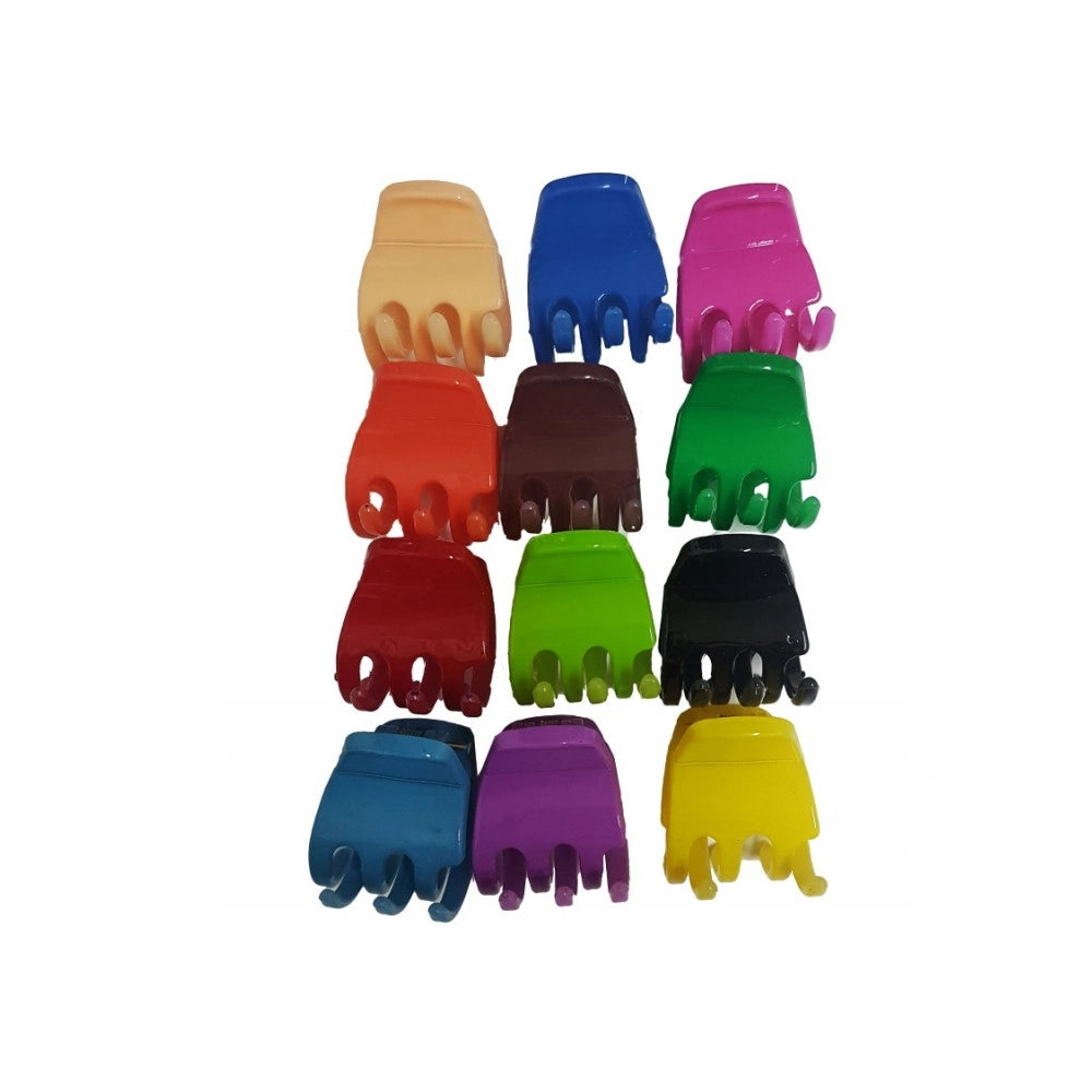 Trade Shop - Set 6 Fermacapelli Pinza Pinze Clip Colorate 4cm Molletta Capelli Acconciatura -