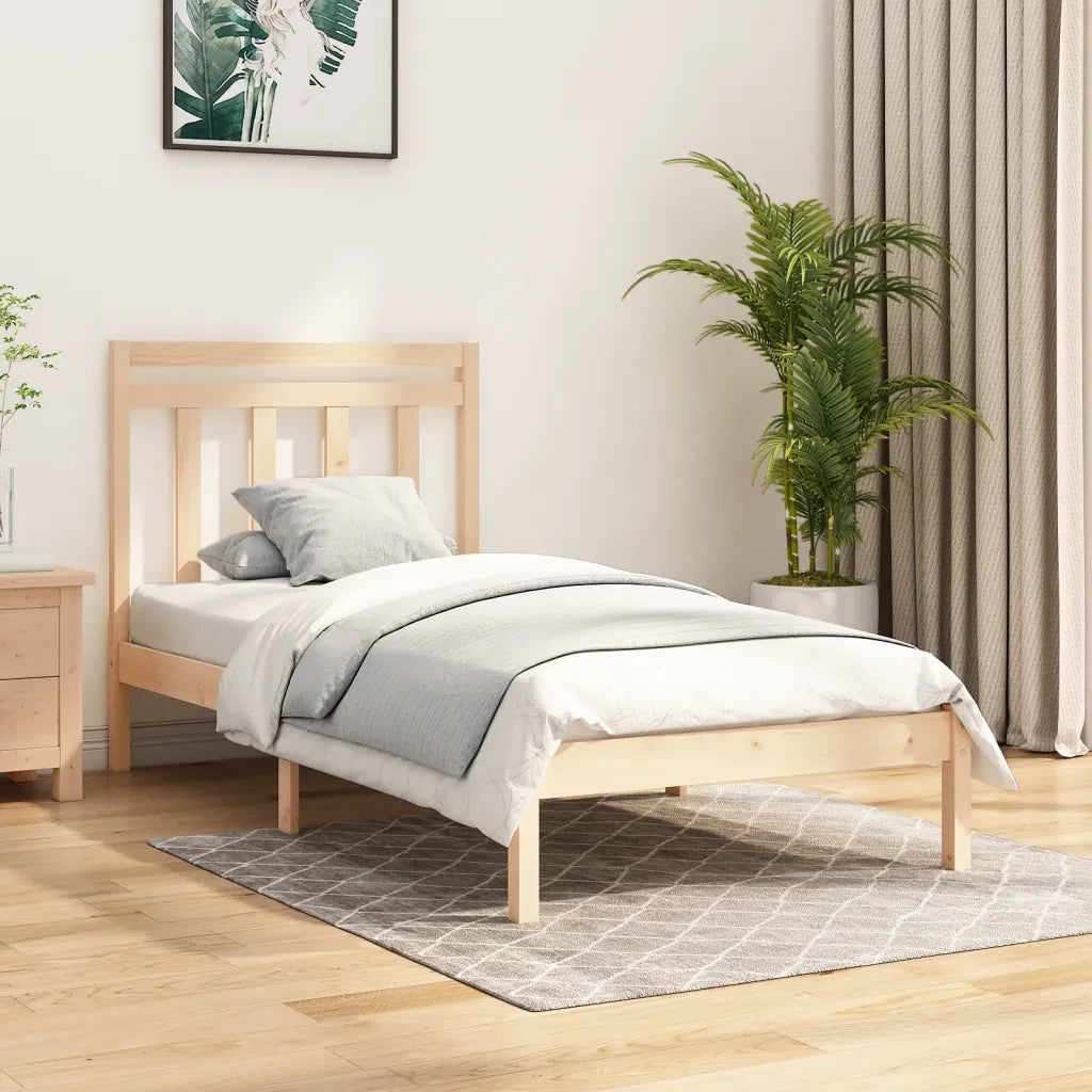 Giroletto-Struttura Letto in Legno Massello 90x190 cm Single 229509