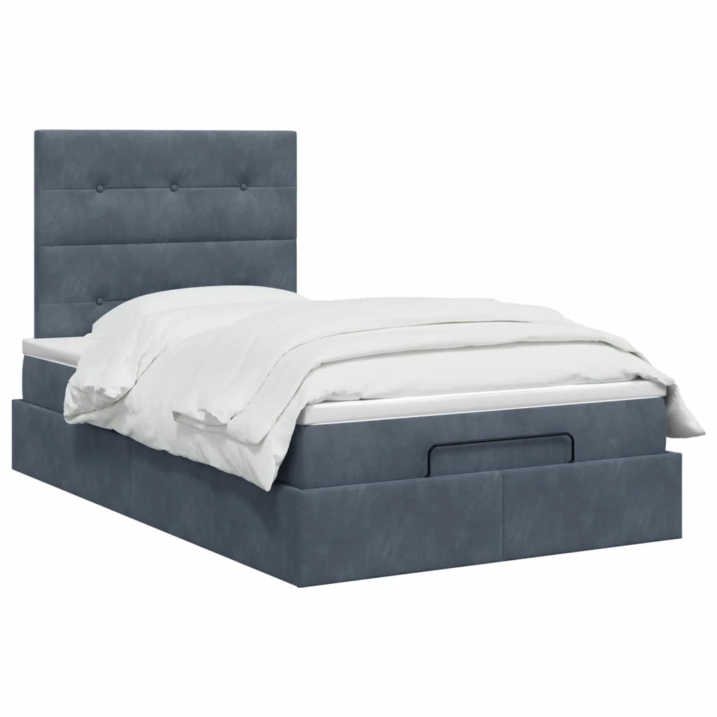 Letto ottomano con materasso Grigio Scuro 120 x 200 cm Velluto 3457714