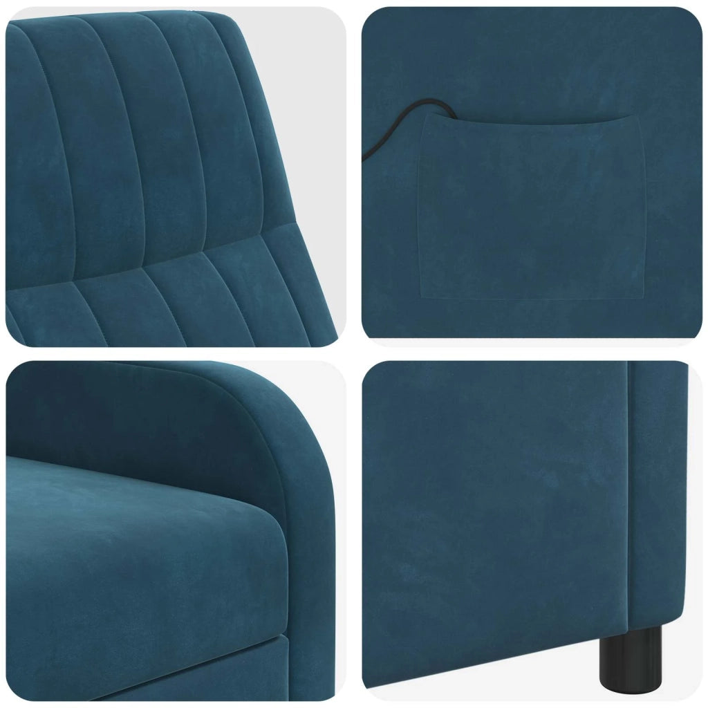 Poltrona Massaggiante Blu Velluto (V) 42035128