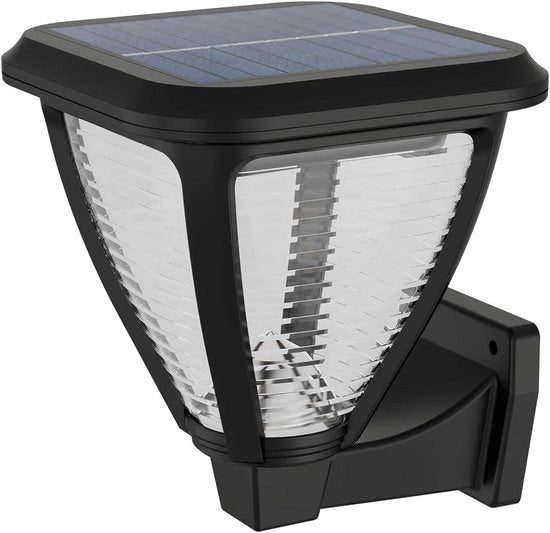 Lampada per esterni alimentata da pannelli solari quadrata 1,5W 2700K nera IP44 resistente all'usura