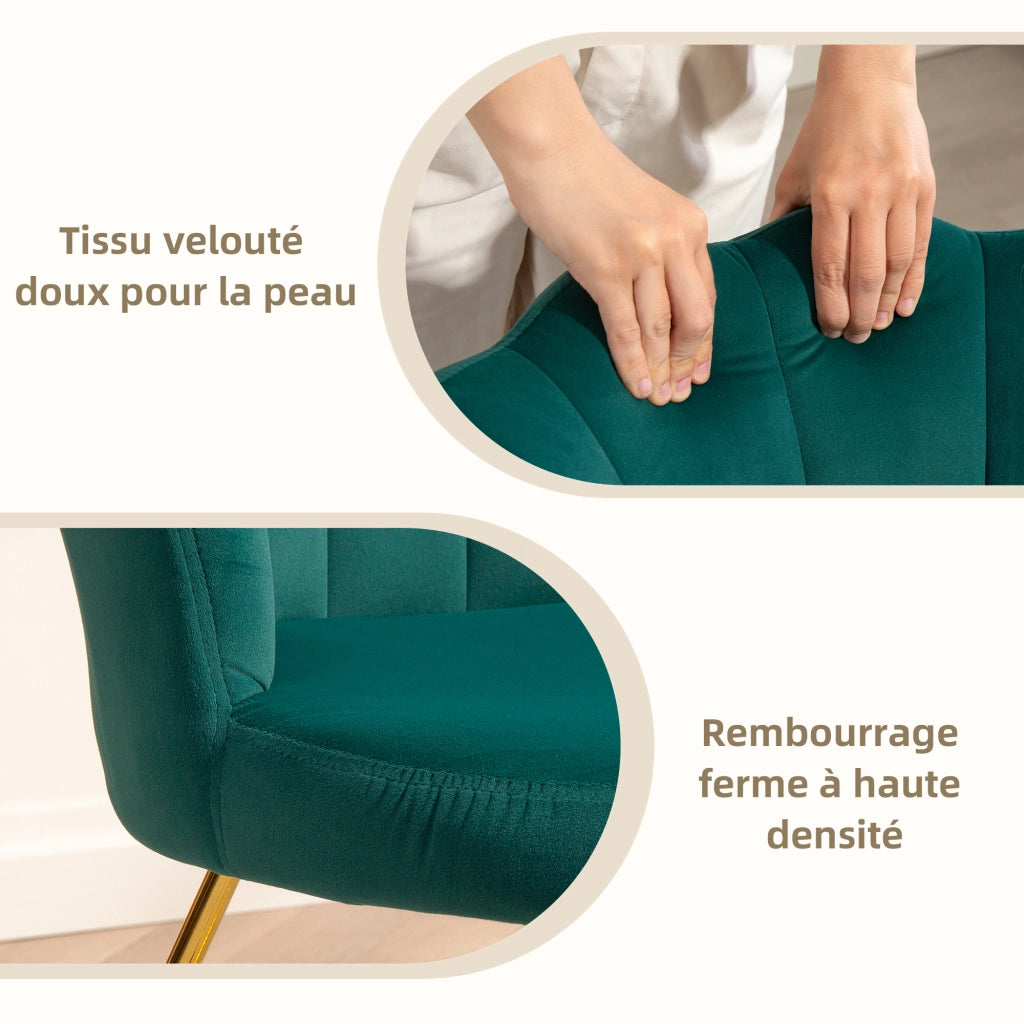 Poltrona relax in velluto ¨C zephmum ¨C verde scuro 69x64x80 cm