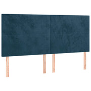 Testiera | Testata Blu Scuro 200x5x118/128 cm Velluto