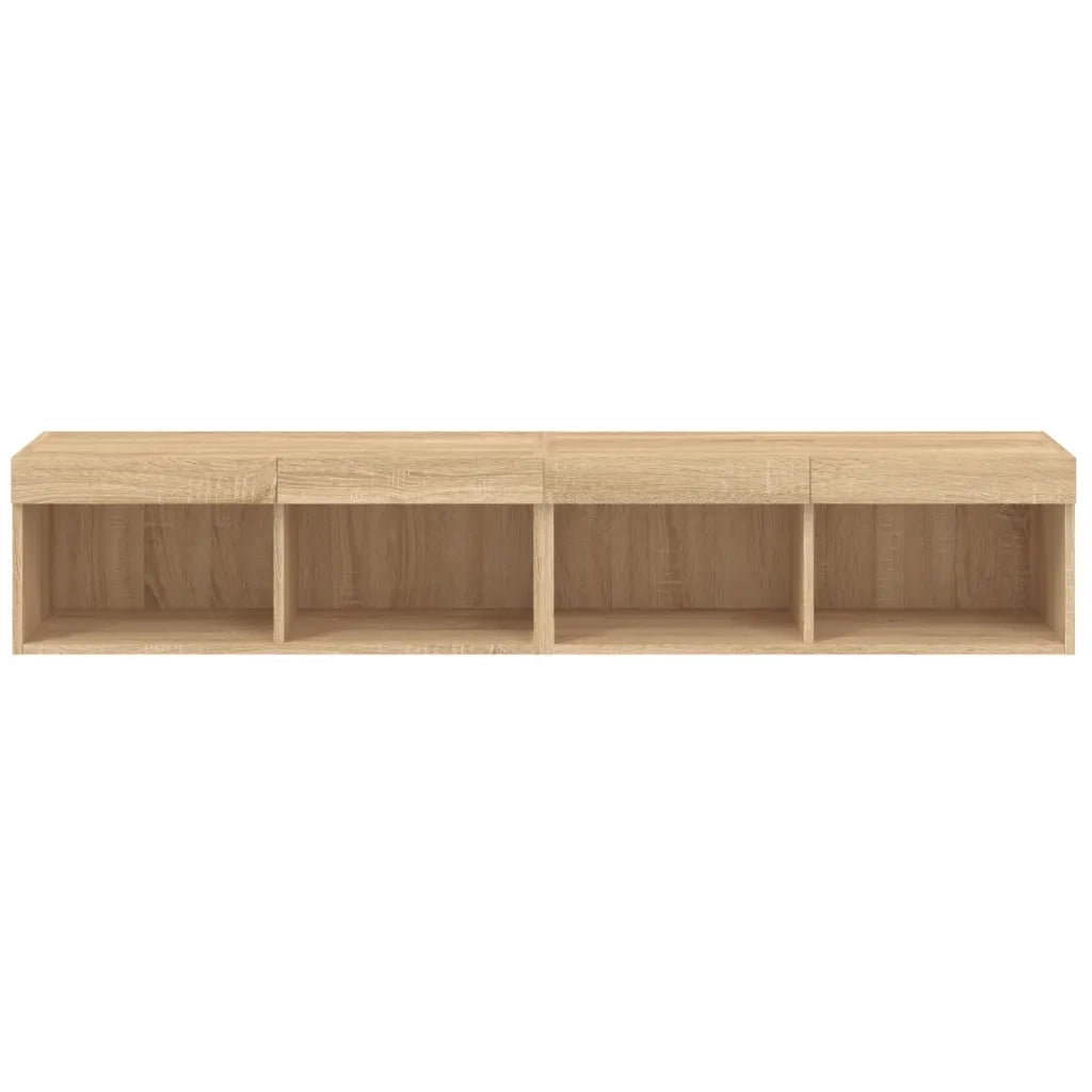 Mobili TV con Luci LED 2pz-Set di 2 Credenza per TV Rovere Sonoma 80x30x30 cm
