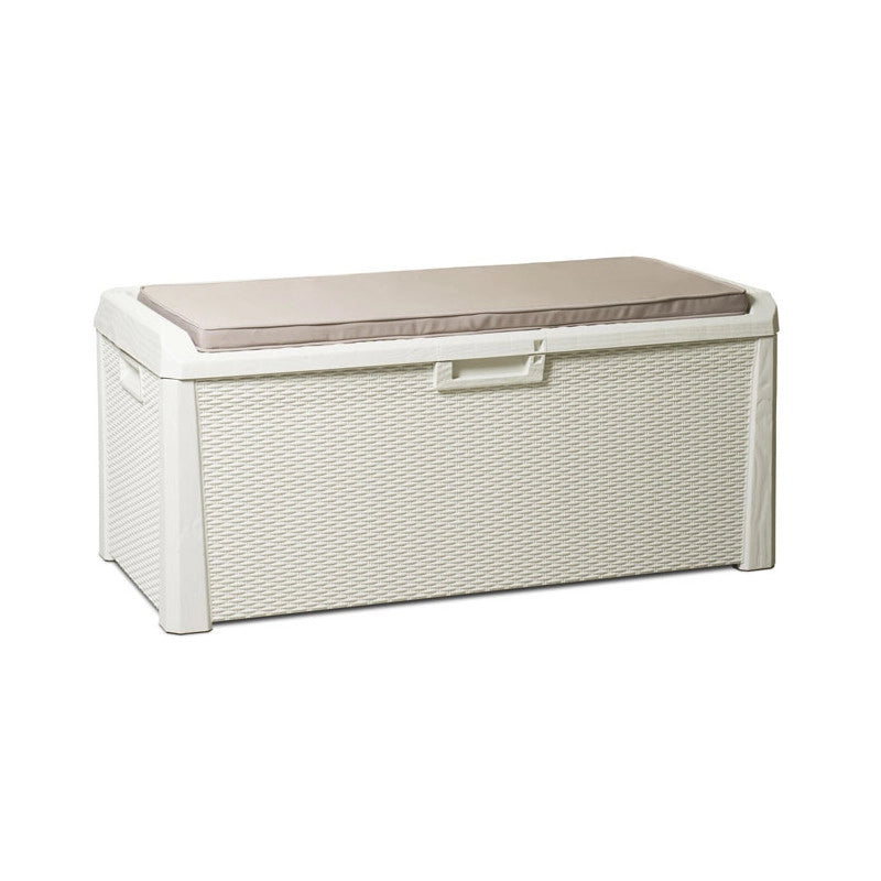 Cassa panca da giardino SANTORINI - 550L - Bianco