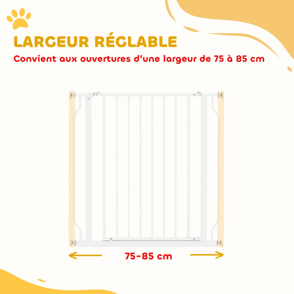 Barriera per Animali Domestici Regolabile ¨C zephmum ¨C Bianco 75-85x76 cm