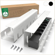 Set di gestione cavi per scrivania - insieme di 2 gestori di cavi per scrivania - 2 x 40 cm supporto per cavi per scrivania - guida cavi per scrivania - Gestione cavi sotto la scrivania - bianco Organizzatore di cavi
