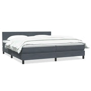 vidaXL Giroletto a Molle con Materasso Grigio Scuro 180x210 cm Velluto