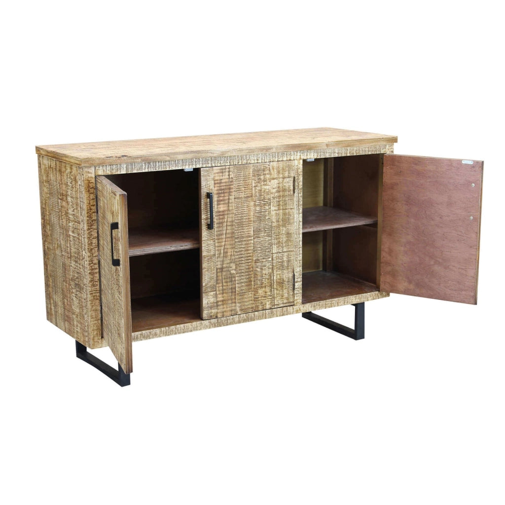 Madia a tre ante in Legno Metallo cm 135x45x83 - JULIUS