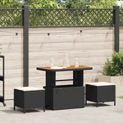 Set da Pranzo per Giardino Nero polyrattan 42007917