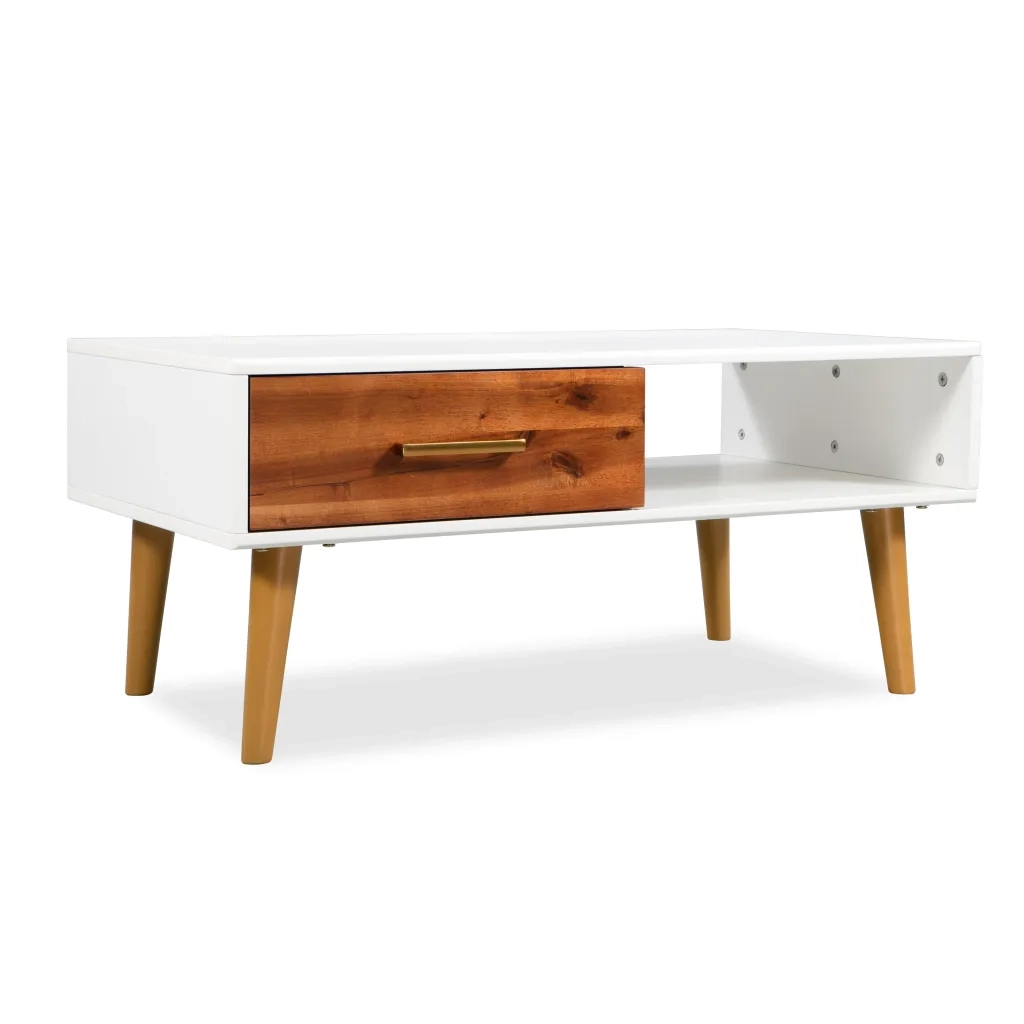 Tavolino da CaffÃ¨ in Legno Massello di Acacia 90x50x40 cm cod mxl 7266