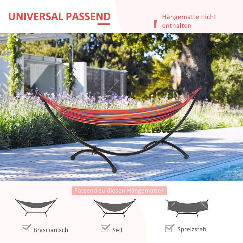Supporto per Amaca da Giardino ¨C Xylo ¨C Acciaio Nero 300x90x100cm