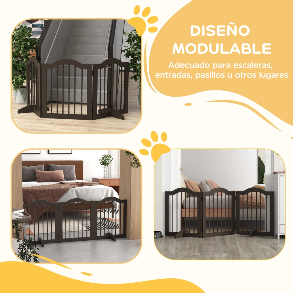 Barriera di Sicurezza per Cani ¨C Minimal ¨C Marrone 154.5x29.5x61 cm