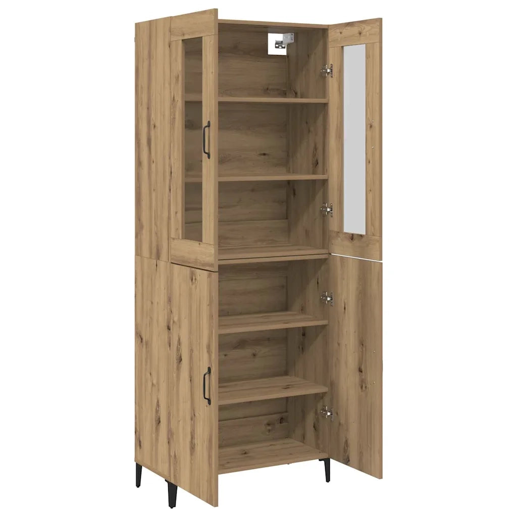 Credenza 2 pcs Rovere artigianale Legno multistrato