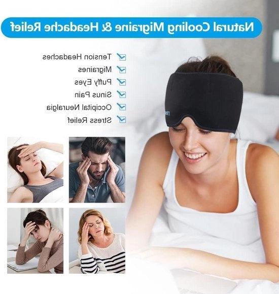 Borsa di Ghiaccio per la Testa per Alleviare la Migraine, Terapia Calda e Fredda Reutilizzabile per Dolore di Testa, Cefalea, Migraine Cronica, Stress, Chemioterapia