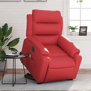 Poltrona Alzapersona Reclinabile Elettrica Rossa in Similpelle 3205068