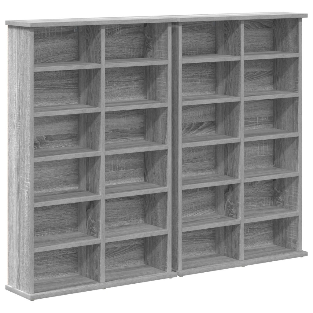 Mobile per CD 2 pz Sonoma grigio 60 x 17 x 92 cm 8012741