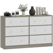 C¨®moda con 6 Cassetti Tessuto e MDF ¨C zephmum ¨C Bianco Grigio 60x40x