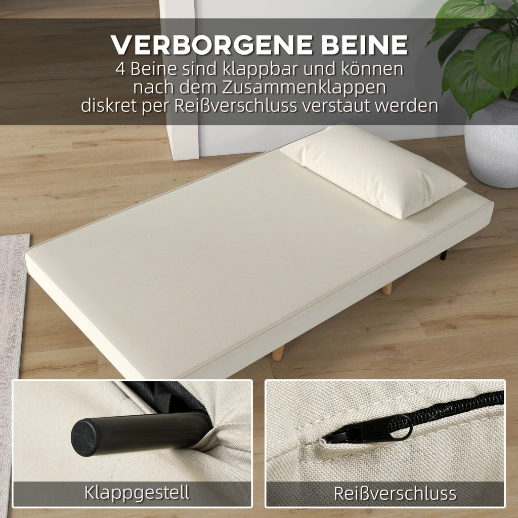 DIVANO LETTO 2 IN 1 94x78x80 cm Bianco crema