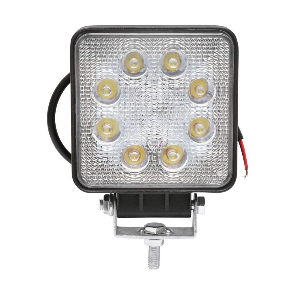 Lampada con 8 LED, 10-60V, 24W, angolo di radiazione 60°, quadrata.