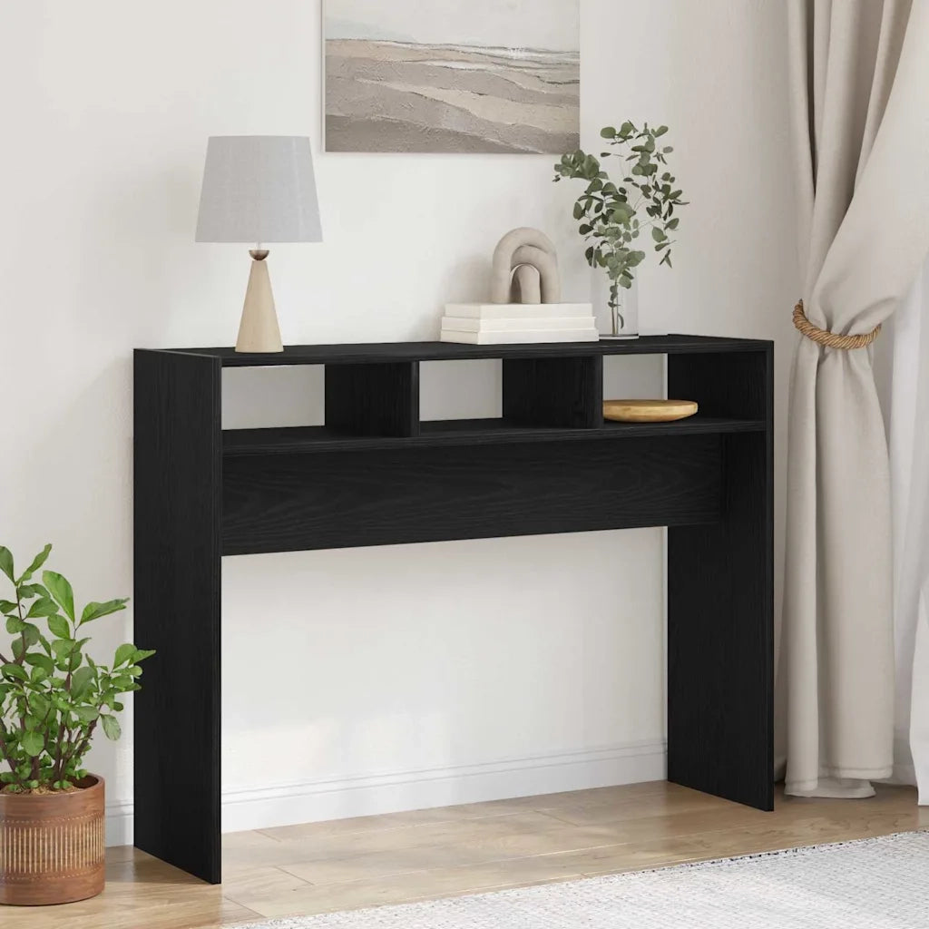 Tavolo Consolle | Tavolo d'Ingresso Rovere nero 105 x 30 x 80 cm Legno multistrato