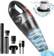 Aspiratore a Secco e Umido Portatile 120W con Ricarica USB - 8500PA - Autoconoscenza con 8500PA - Adatto per Uso a Casa e in Ufficio.