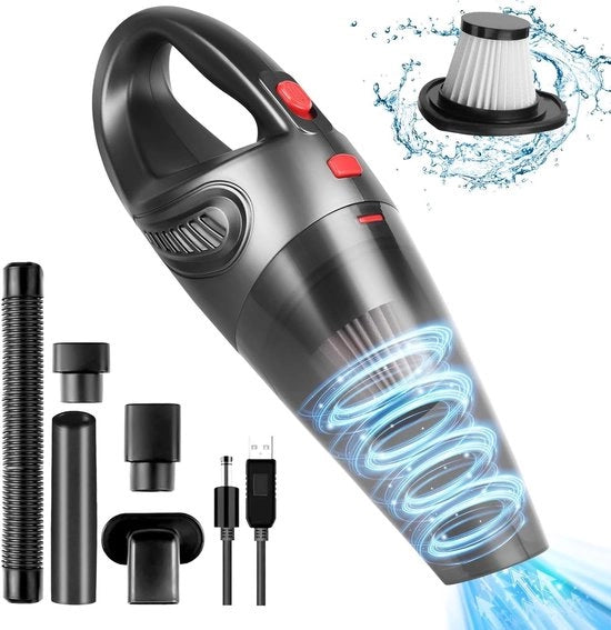 Aspiratore a Secco e Umido Portatile 120W con Ricarica USB - 8500PA - Autoconoscenza con 8500PA - Adatto per Uso a Casa e in Ufficio.