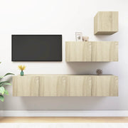 Set di Mobili Porta TV 4 pz-Set di 4 Credenza per TV Rovere Sonoma in Legno Multistrato 372490