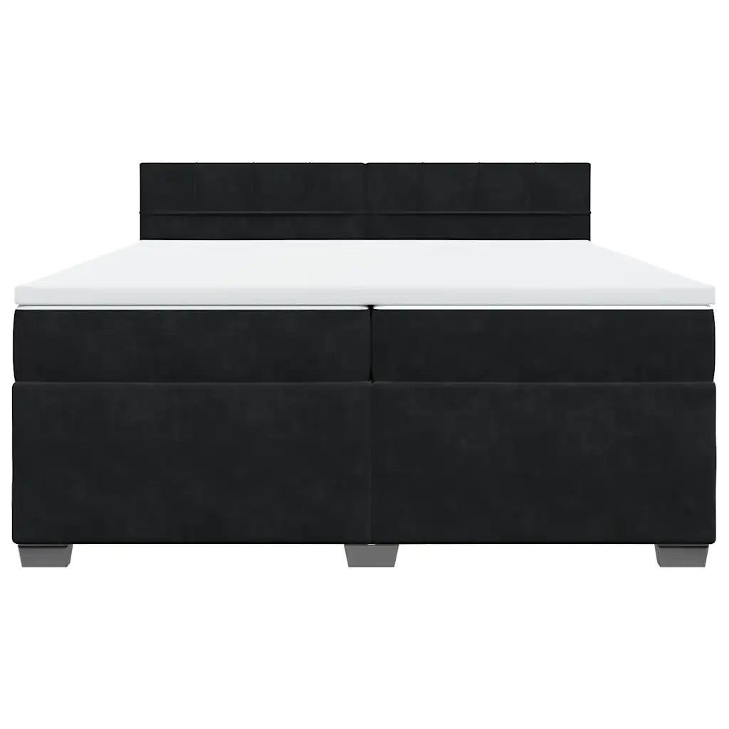 Giroletto a Molle con Materasso Nero 200x200 cm in Velluto 3288704