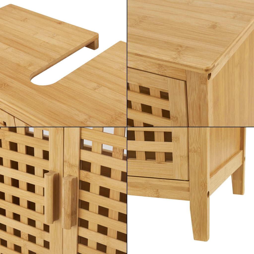 Armadietto Sottolavandino 'Ingmarsö' Mobiletto Sottolavabo per Bagno con 2 Ante - Bambù [en.casa]