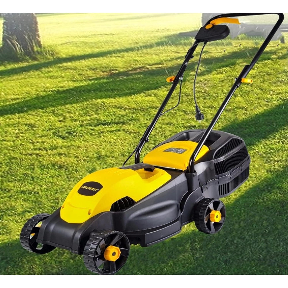 Trade Shop - Tosaerba Elettrico 1200 W Taglio 32 Cm Capacità Cesto 30 Lt A Batteria Per Giardini -