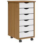 Mobiletto con cassetti pratico per l'ufficio 34 x 39 x 65,5 cm in legno di pino color miele 02_0057653