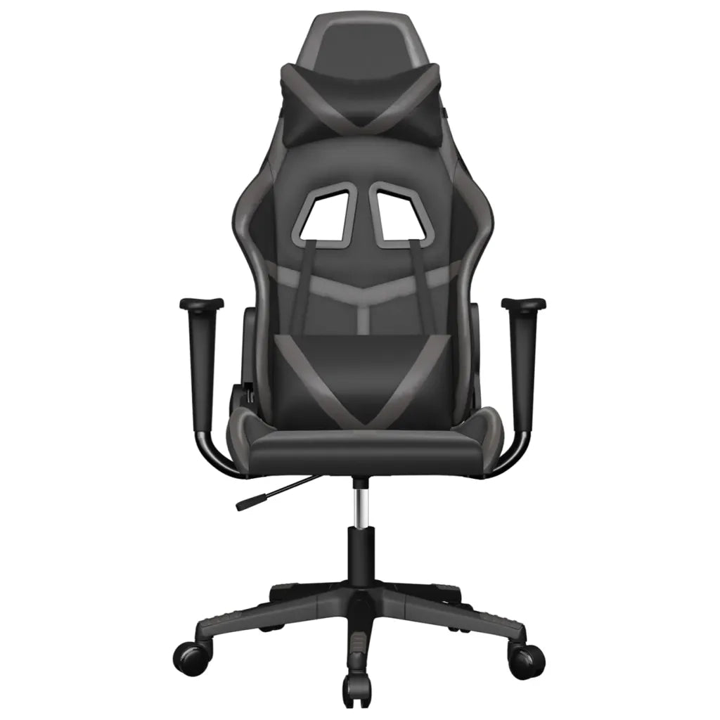 vidaXL Sedia da Gaming Nera e Grigia in Similpelle