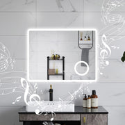 AICA Specchio da bagno  60 x 80 cm, dimmerabile, Blue tooth, Funzione Memoria, antiappannamento, 3 colori, Magnificatore