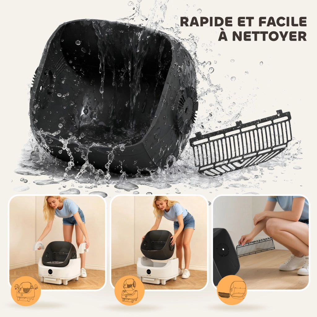Lettiera Autopulente per Gatti ¨C Xylo ¨C Sistema Automatico Aperto con Controllo Odori Bianco