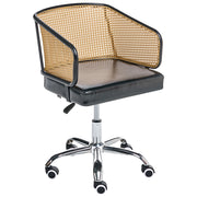 Sedia da ufficio in ecopelle nero girevole e regolabile stile moderno home office