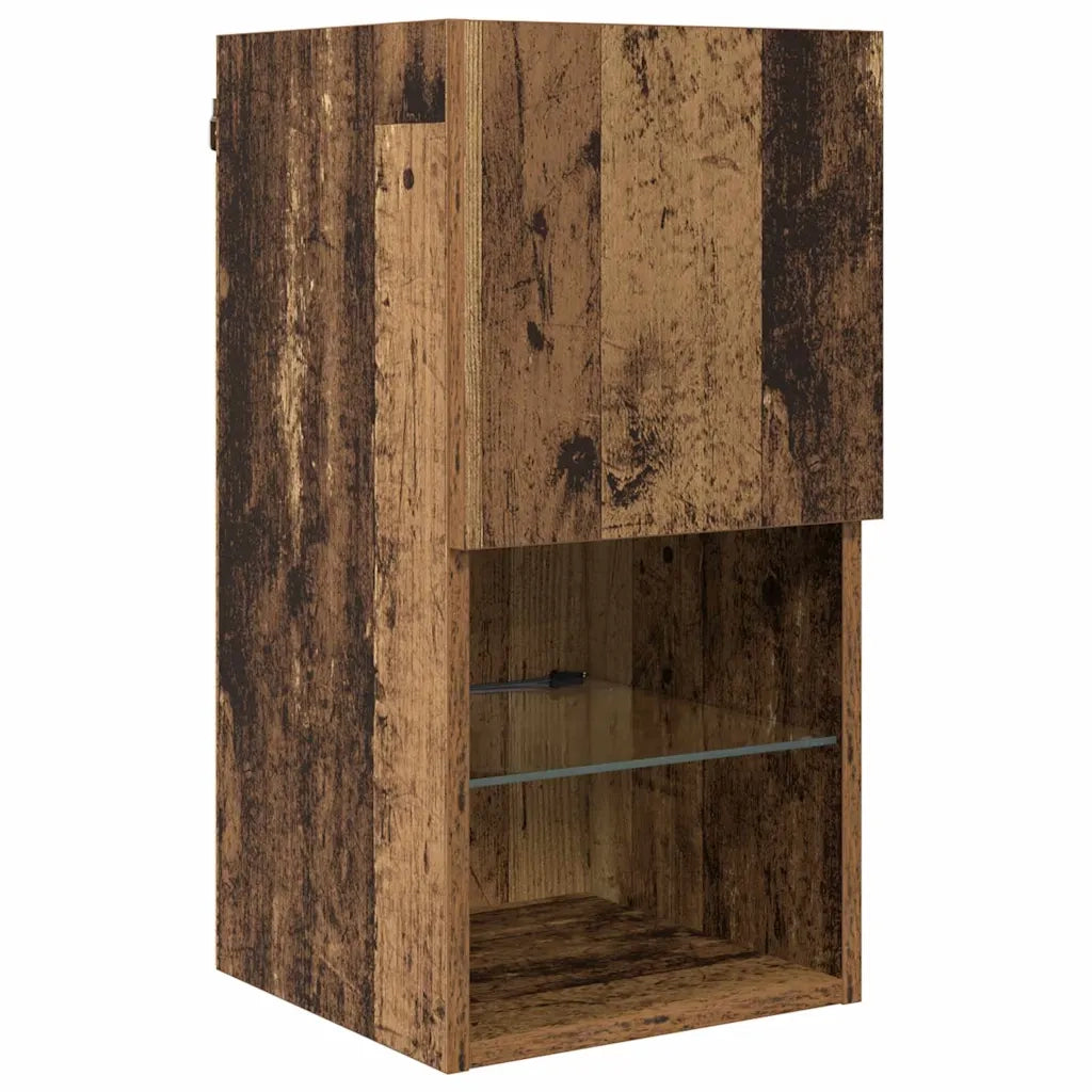 Unità a muro per TV con LED 6 pcs Legno vecchio
