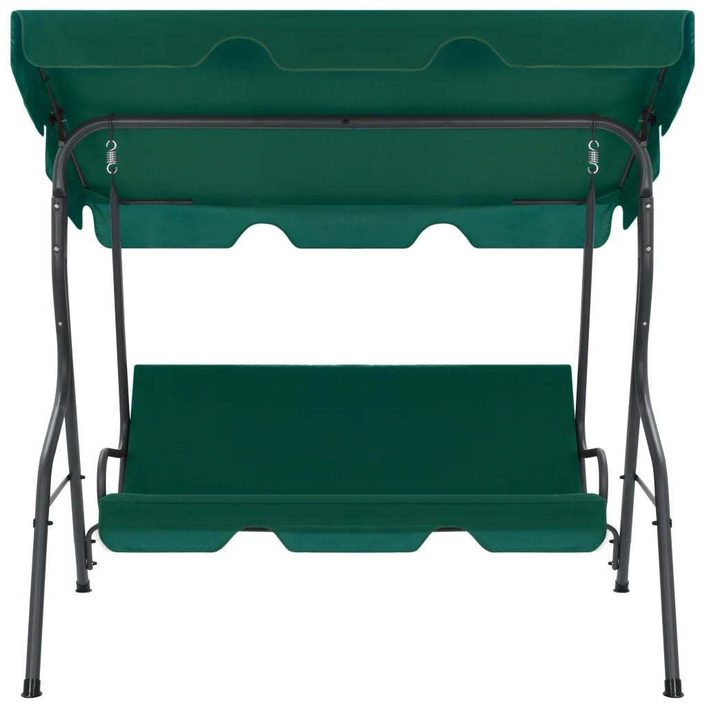 Panchina a Dondolo da Giardino Verde 170x110x153 cm in Tessuto 48556