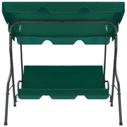 Panchina a Dondolo da Giardino Verde 170x110x153 cm in Tessuto 48556