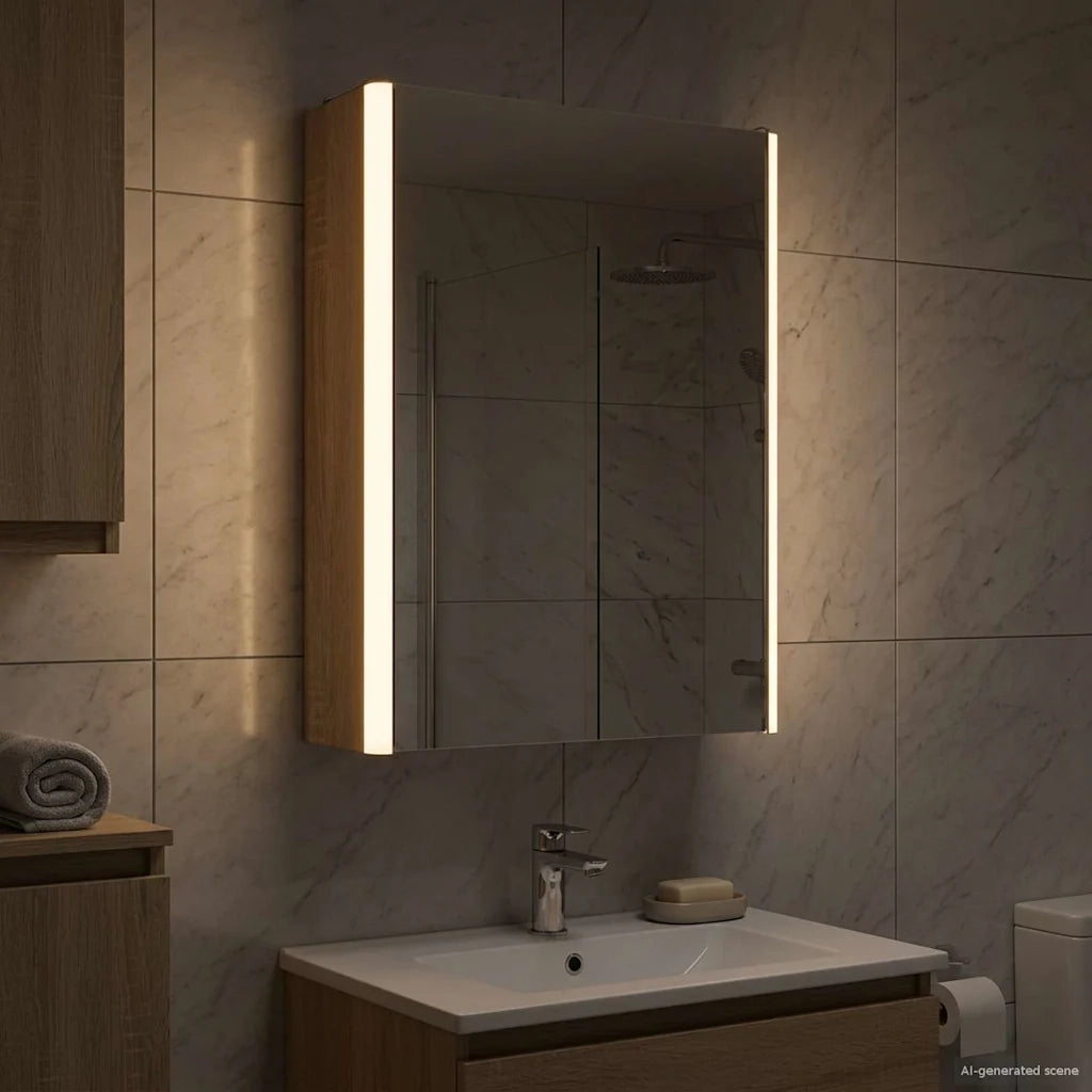 Mobiletto per specchio da bagno Rovere Sonoma 33 x 11,5 x 50 cm 889217