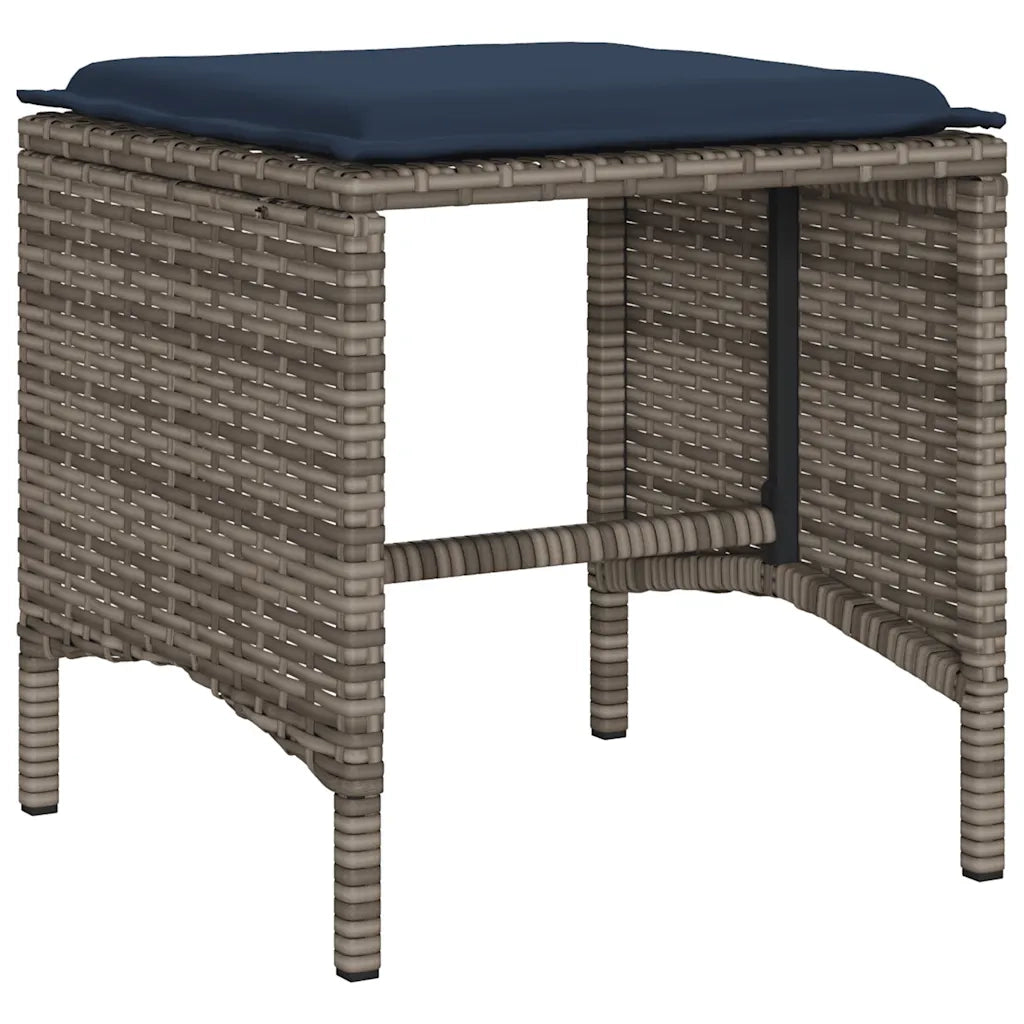 Set Divani da Giardino 4 pz con Cuscini in Polyrattan Grigio 366365