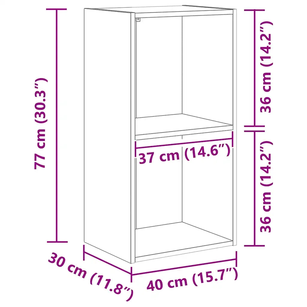 Libreria-Scaffale per Libri-Mobile di Stoccaggio Rovere Nero 40 x 30 x 77 cm Legno multistrato