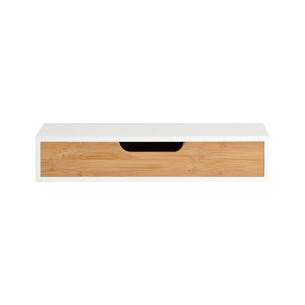 Mensola Da Muro Libreria Mensola Con Cassetto Bianco 40 x 24 x 8 cm FRG92-WN