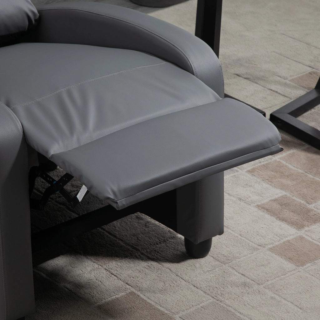 Poltrona Relax Massaggiante Reclinabile con Telecomando e Poggiapiedi ¨C Minimal ¨C Grigio 68x88x98 cm