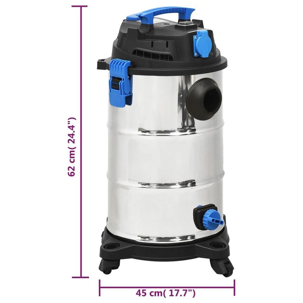 Wet And Dry Vacuum Cleaner 1200 W 30 L Silver