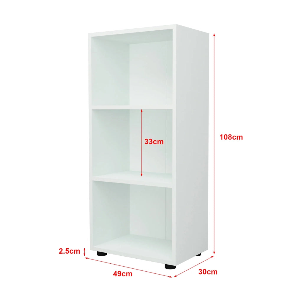 Libreria di design per soggiorno stile originale 3 ripiani 108 x 49 x 30 cm bianco 03_0006515