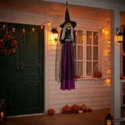 Strega di Halloween da appendere SPOOKA Viola 30 x 133 cm 42048678
