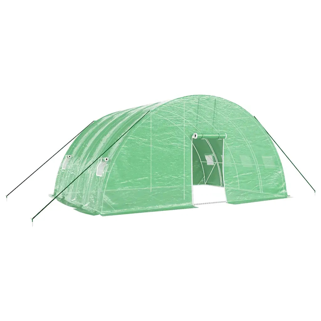 Serra con struttura in acciaio verde 24 m² 6x4x2,85 m 3188105