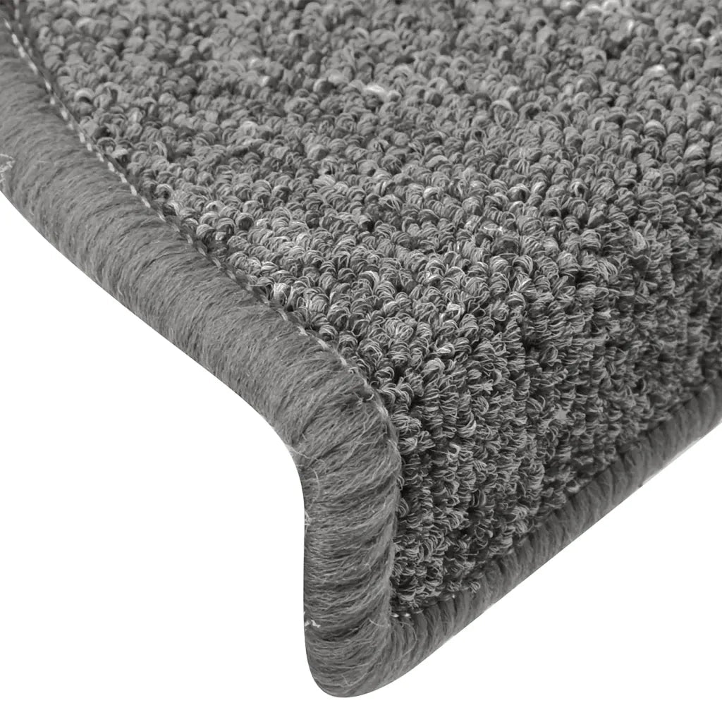 Tappetini per scale 15 pz 65x24x4 cm Grigio scuro Semicircolari Grandi 322369