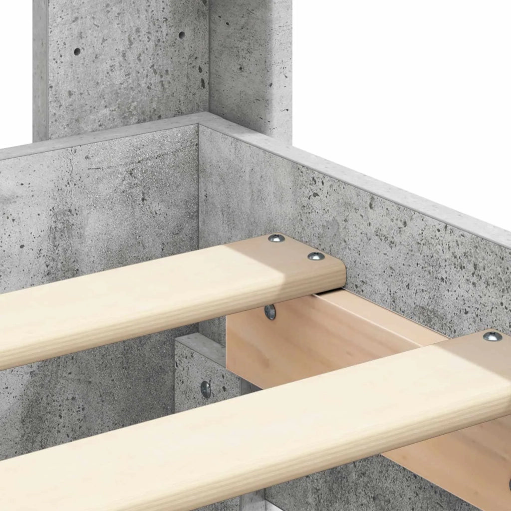 Struttura del letto con stoccaggio e testata Grigio Cemento 3413920